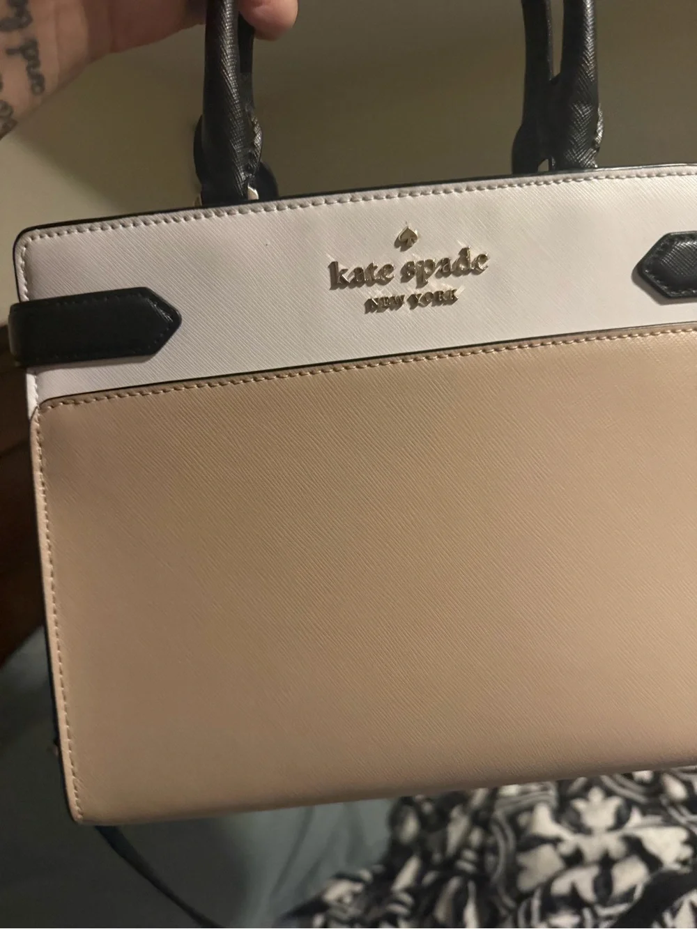 kate spade Two-Tone Beige, White & Black Satchel